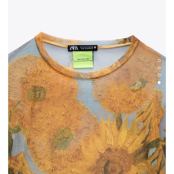 ZARA TULLE GOGH SUNFLOWER BODYSUIT - Picture 5 of 7